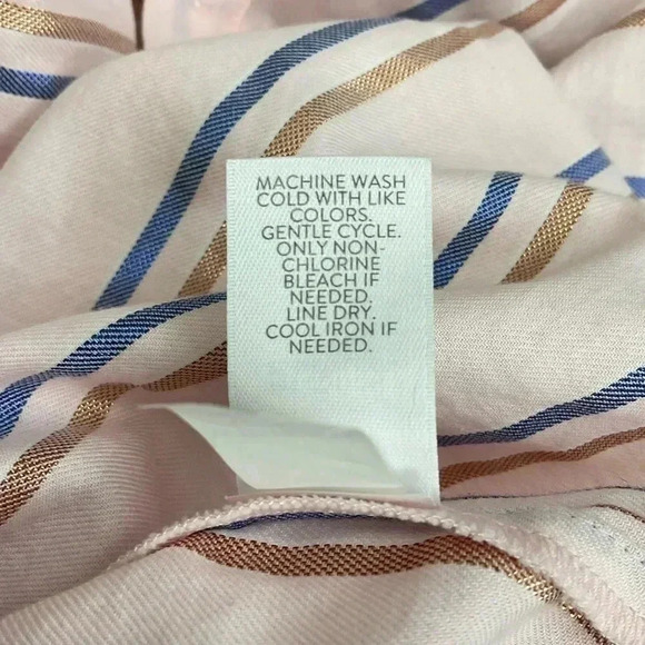 J. Jill Pink Metallic Striped Everyday Button Front Shirt XS - Picture 6 of 7